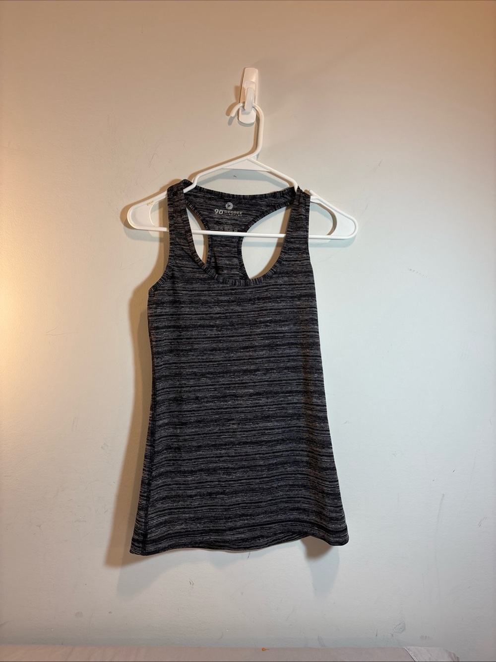90 Degree by Reflex Black Heather Racerback Tank Top. 720